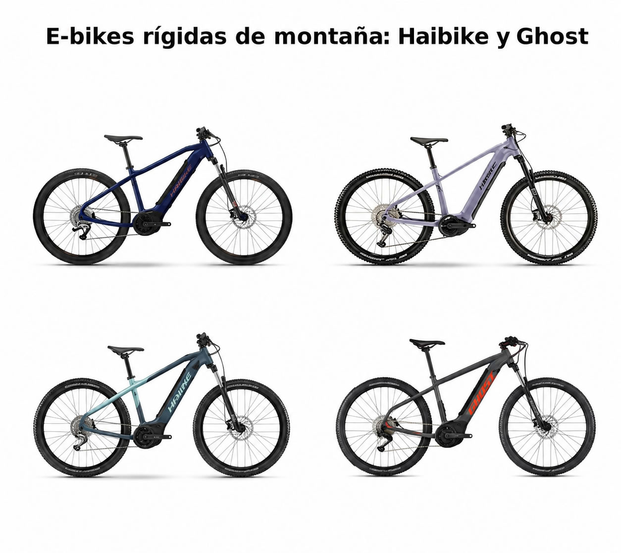 Comparativa de e-bikes rígidas de montaña Haibike y Ghost